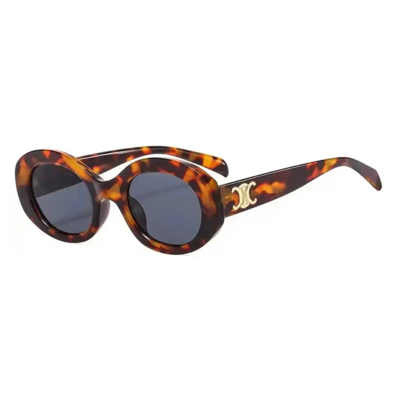 Stilvolle Celine Triomphe Sonnenbrille, hochwertige Nachahmung in braun schildpatt